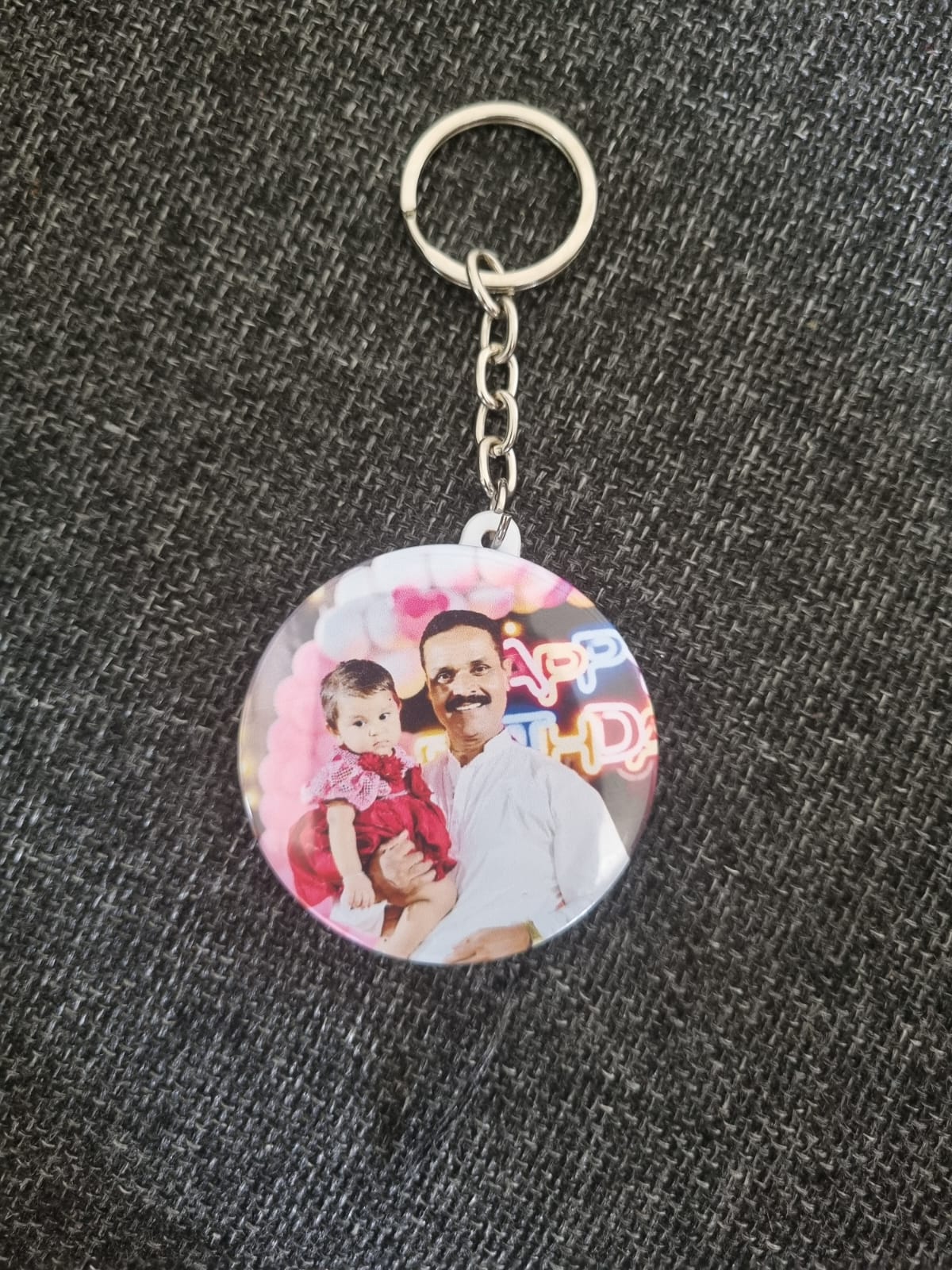Personalized family photo keychain